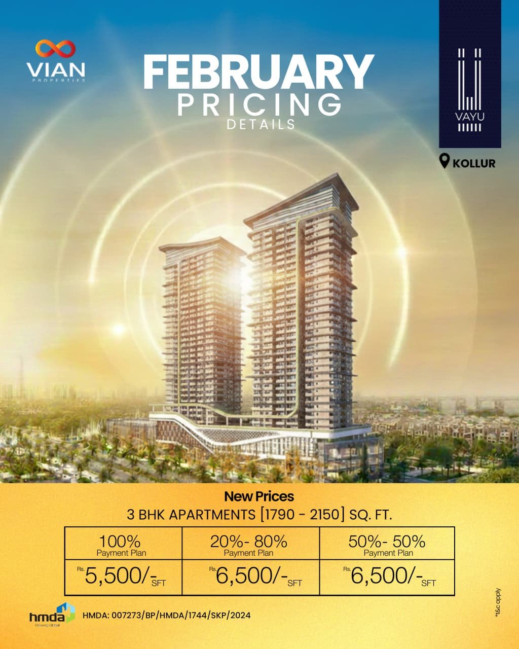 Vian Vayu Kollur – Luxury 3 BHK Apartments Near ORR